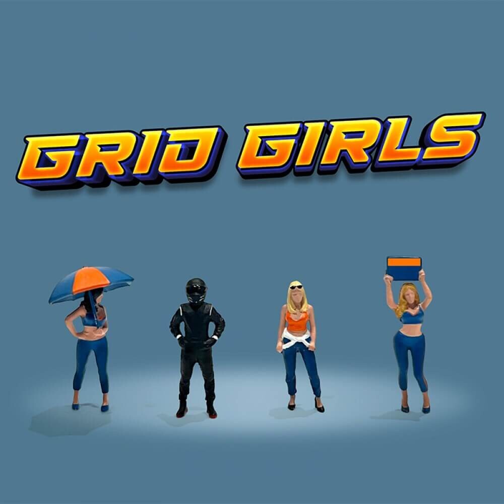 American Diorama 1/64 Figure Set: Grid Girls AD-2406 - Thumbnail