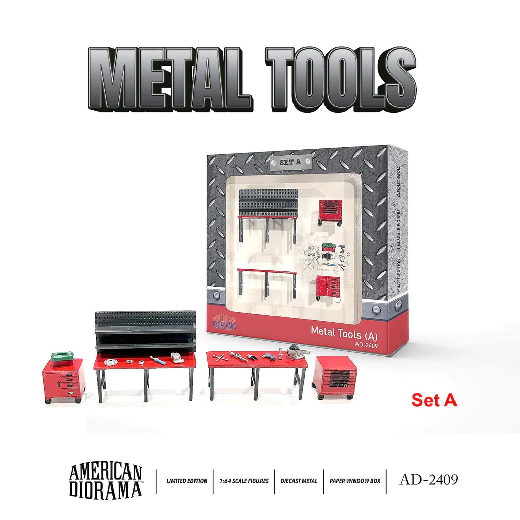 American Diorama 1/64 Figure Set: Metal Tools – Set A - Thumbnail