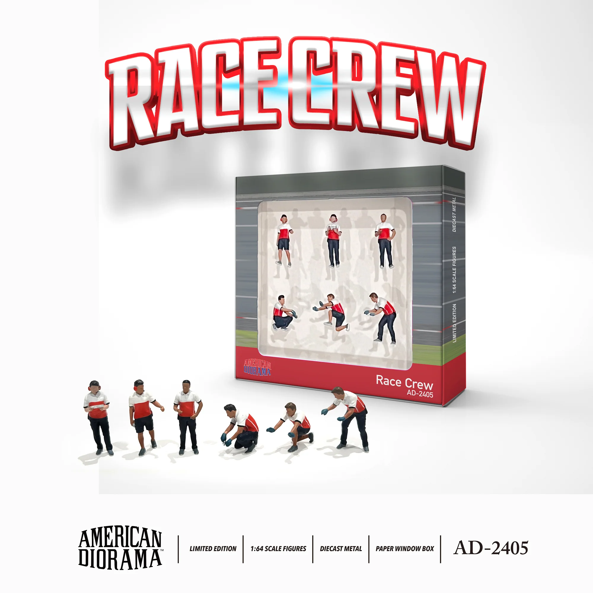 American Diorama 1/64 Figure Set: Race Crew AD-2405