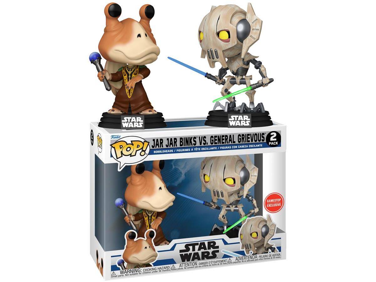 Funko Pop 2- Pack Disney 100th Star Wars Clone Wars- Jar Jar Vs General Grievous Gamestop 20249-7151