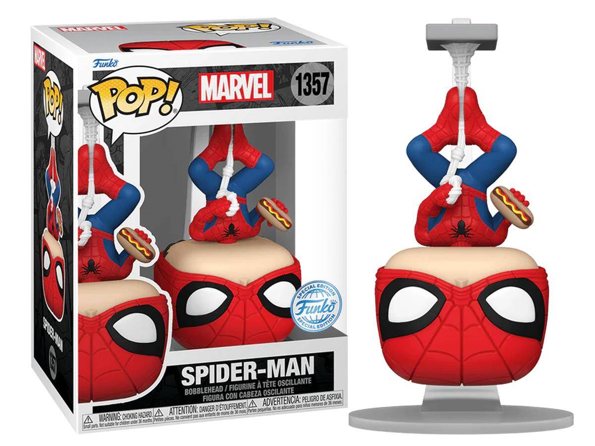 Funko Pop MARVEL - SPIDER-MAN WITH HOT DOG SPECIAL EDITION NO:1357 BOOBLE HEAD 20430-7395