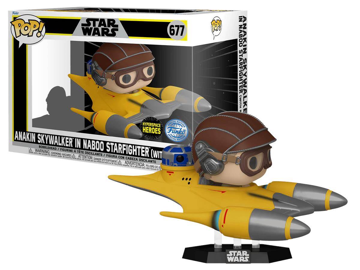 Funko Pop Ride Deluxe Disney Star Wars- Anakin Skywalker in Naboo Starfighter With R2-D2 Only 20048-7033