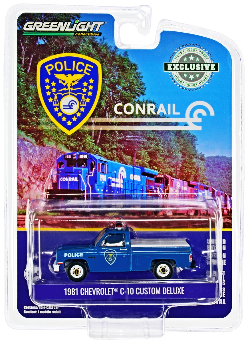 Greenlight 1:64 1981 Chevrolet C-10 Custom Deluxe - Conrail (Consolidated Rail Corporation) Police 30278 - Thumbnail