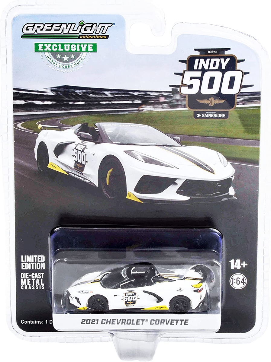 Greenlight 1:64 2021 Chevrolet Corvette C8 Stingray Convertible - 105th Running of the Indianapolis 500 Official Pace Car (Hobby Exclusive) - Thumbnail