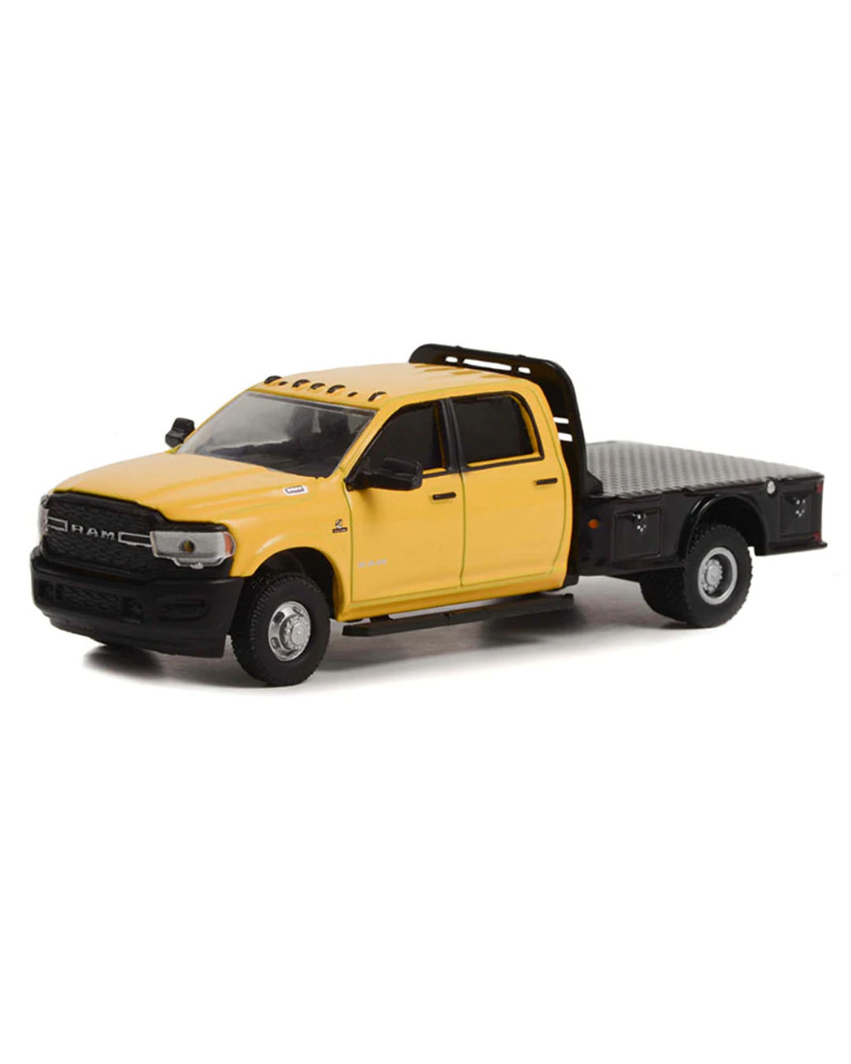 Greenlight 1:64 Dually Drivers Series 10- 2020 Ram 3500 Tradesman Dually Flatbed in Construction Yellow 46100-F - Thumbnail