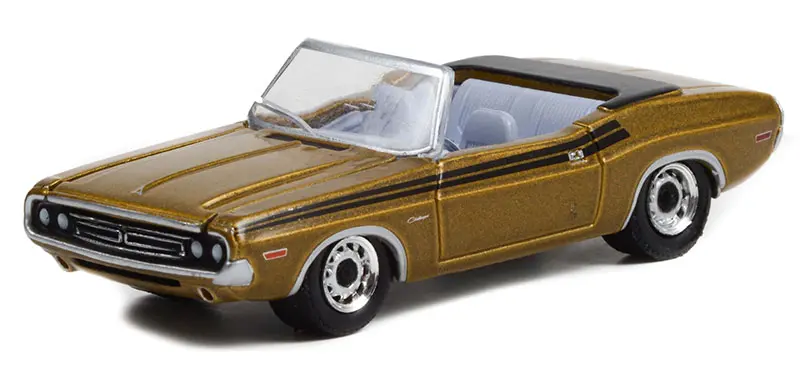 Greenlight Hollywood Series 34 1971 Dodge Challenger 340 Convertible in Gold - The Mod Squad (1968-73 TV Series) - Thumbnail