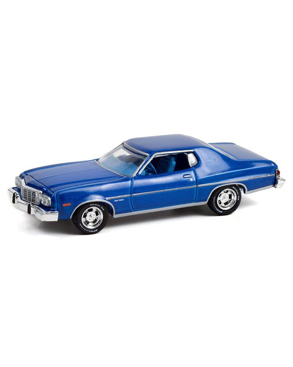 Greenlight Muscle Series 26 1974 Ford Gran Torino Sport 2-Door Hardtop - Medium Blue Metallic - Thumbnail