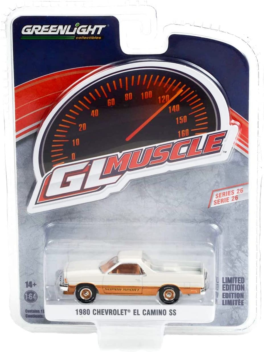 Greenlight Muscle Series 26 1980 Chevrolet El Camino SS - White and Gold - Thumbnail