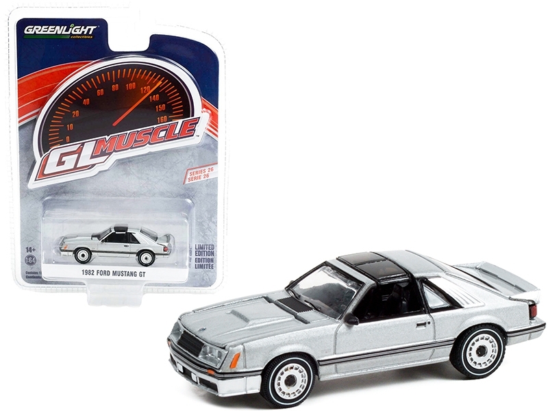 Greenlight Muscle Series 26 1982 Ford Mustang GT - Silver Metallic - Thumbnail