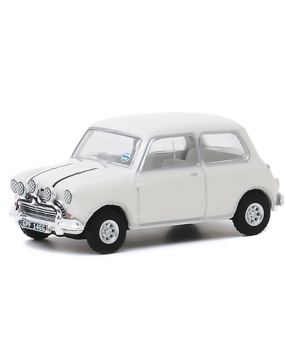 Greenlight The Italian Job (1969) - 1967 Austin Mini Cooper S 1275 MkI - White with Black Leather Straps Solid Pack  - Thumbnail