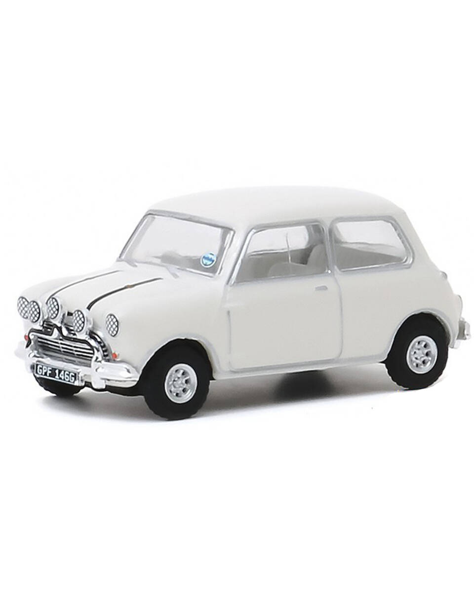 Greenlight The Italian Job (1969) - 1967 Austin Mini Cooper S 1275 MkI - White with Black Leather Straps Solid Pack 