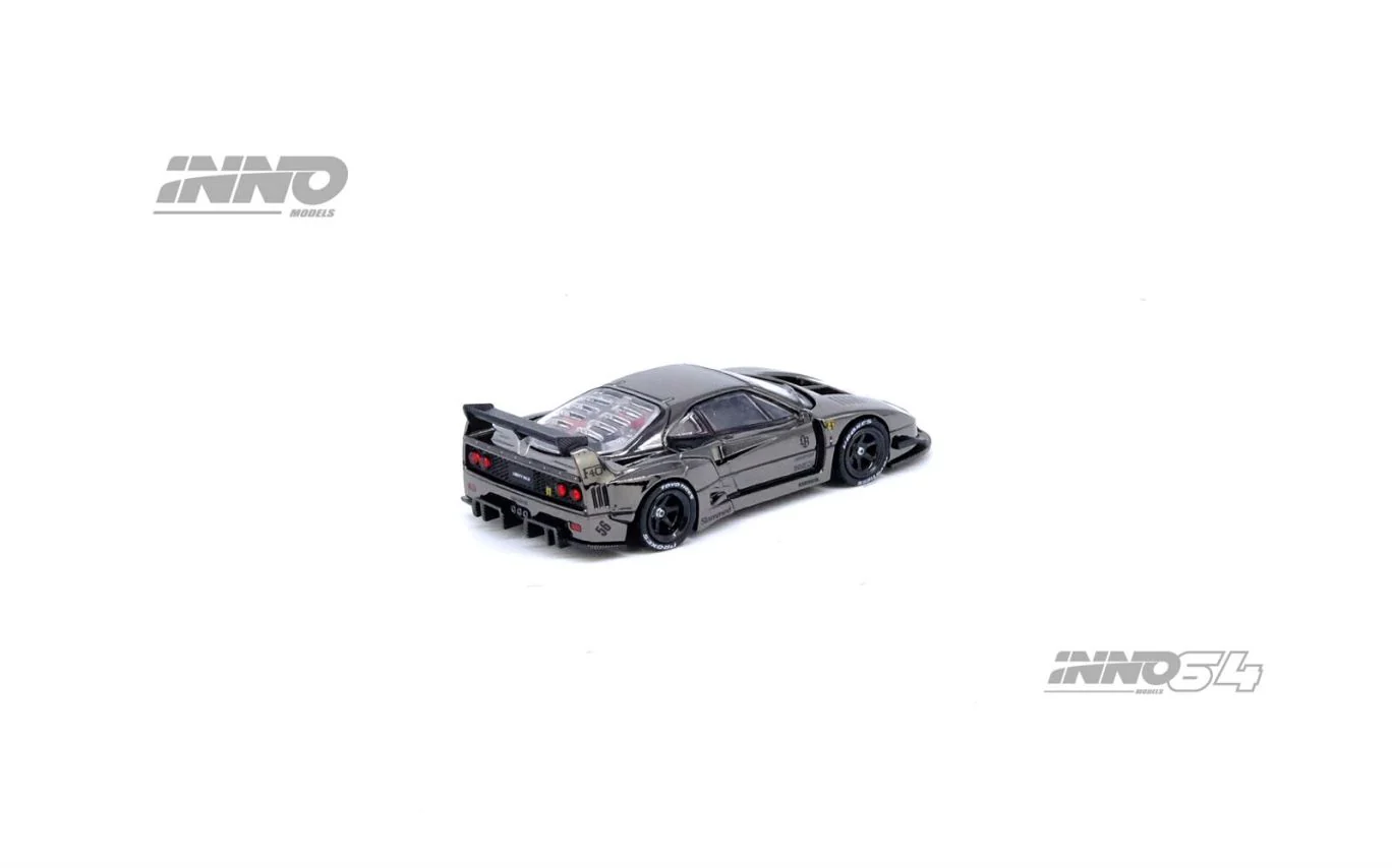 Inno 1/64 LBWK F40 Chrome Black (Chase Car Included) IN64-LBWKF40-CHB - Thumbnail