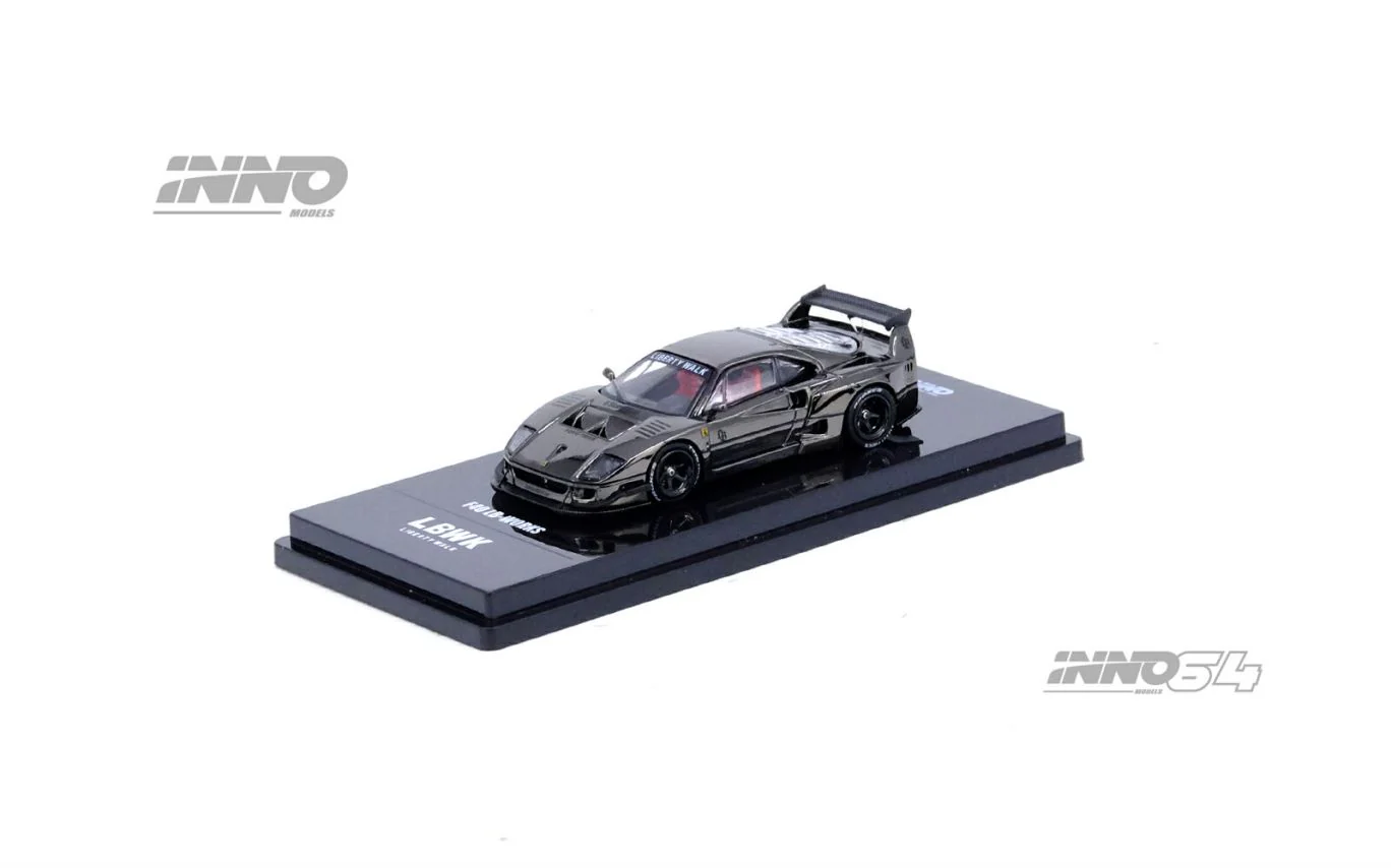 Inno 1/64 LBWK F40 Chrome Black (Chase Car Included) IN64-LBWKF40-CHB - Thumbnail