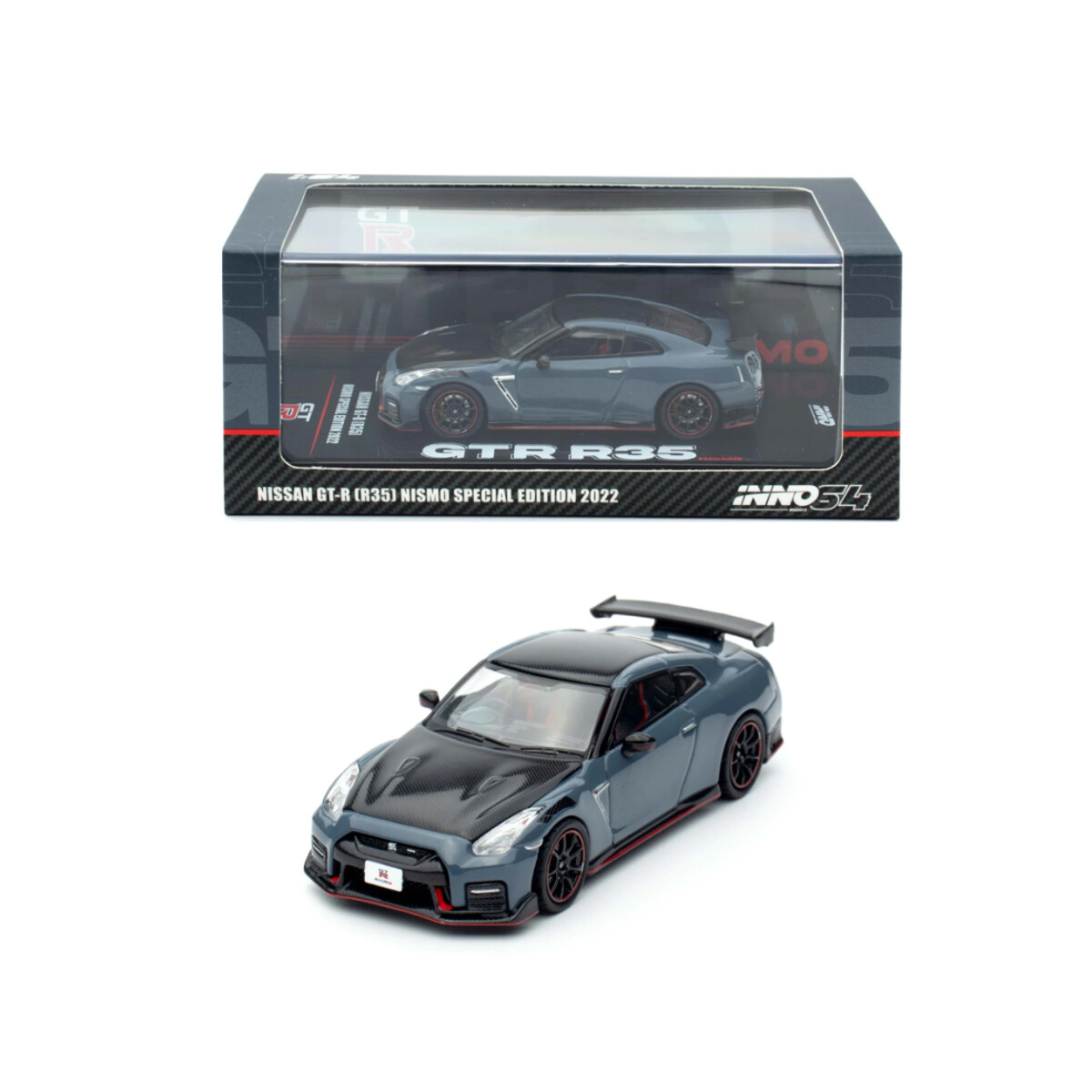 Inno 1/64 NISSAN GT-R (R35) NISMO SPECIAL EDITION 2022 Stealth Gray IN64-R35NSE-STGR - Thumbnail