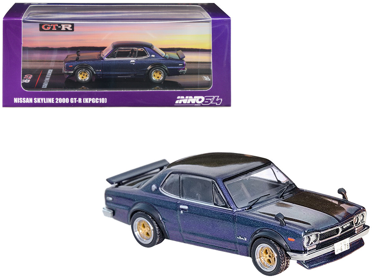 Inno 1/64 NISSAN SKYLINE 2000 GT-R (KPGC10) Midnight Purple II IN64-KPGC10-MPII - Thumbnail