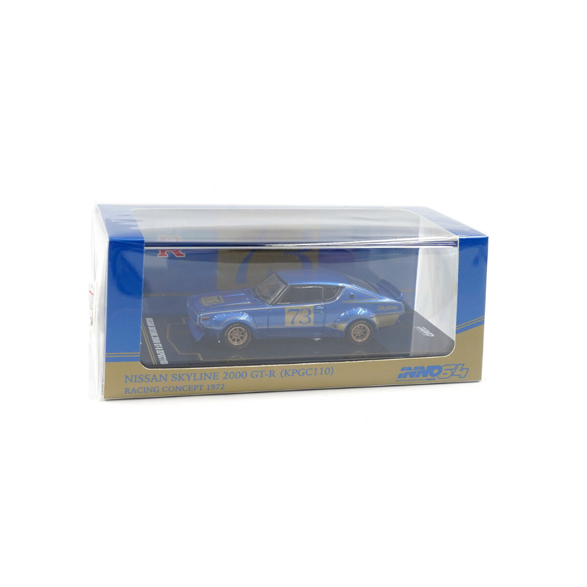 Inno 1/64 NISSAN SKYLINE 2000 GT-R (KPGC110) Racing Concept Blue IN64-KPGC110RC-BLU - Thumbnail