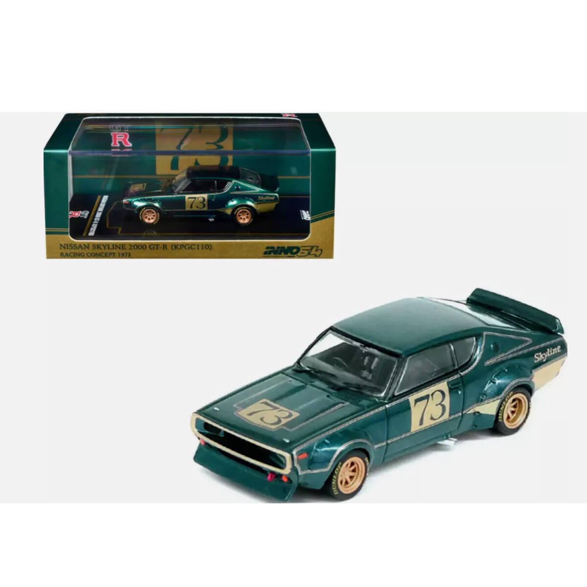 Inno 1/64 NISSAN SKYLINE 2000 GT-R (KPGC110) Racing Concept Green IN64-KPGC110RC-GRN