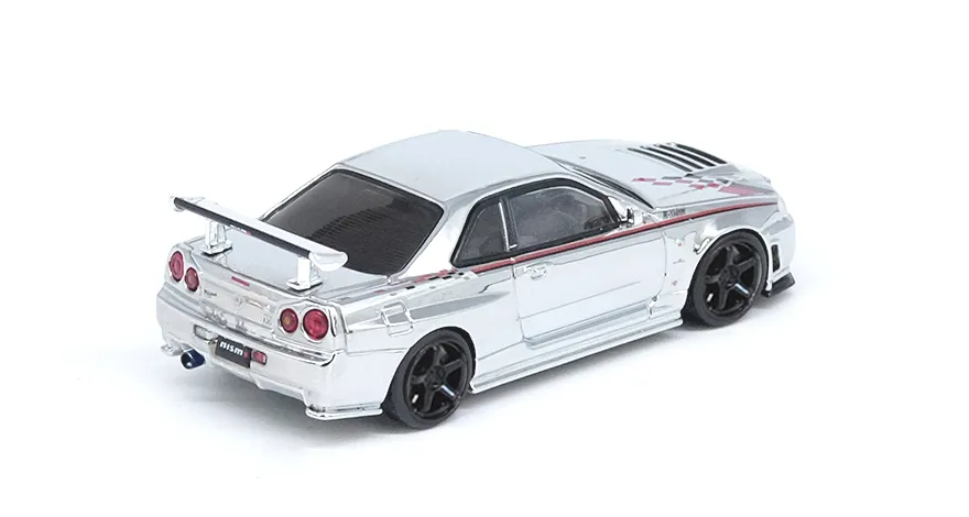 Inno 1/64 Nissan Skyline GT-R R34 Nismo R-Tune Chrome Silver - Thumbnail