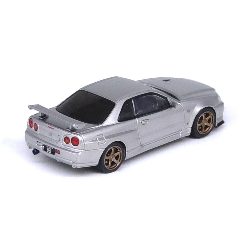 Inno 1/64 NISSAN SKYLINE GT-R (R34) V-Spec II Silver IN64-R34VS-SIL - Thumbnail