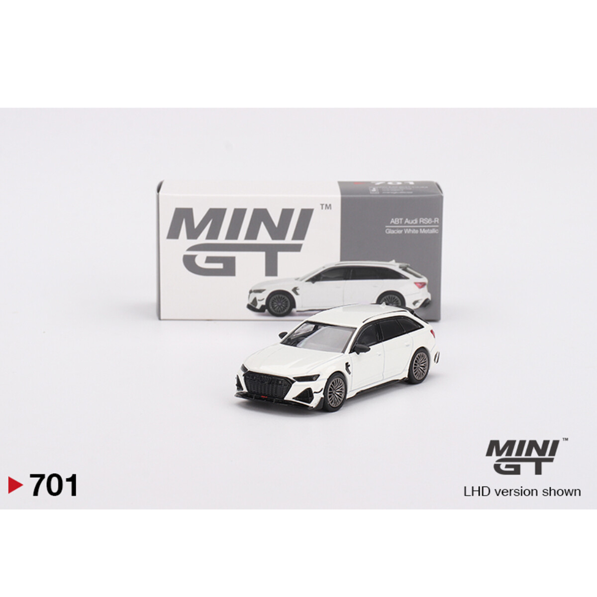 Mini GT 1/64 Audi ABT RS6-R Glacier White Metallic MGT00701 - Thumbnail