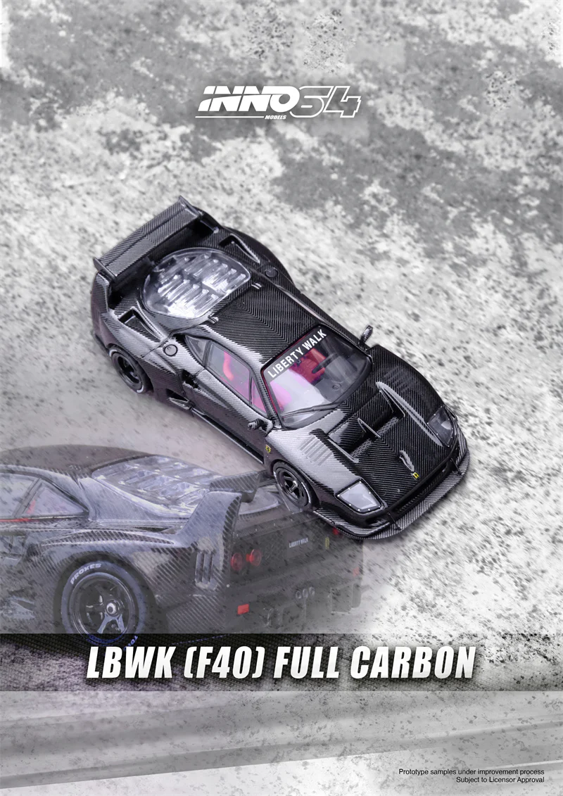 Inno 1/64 LBWK F40 Full Carbon IN64-LBWKF40-FC - Thumbnail