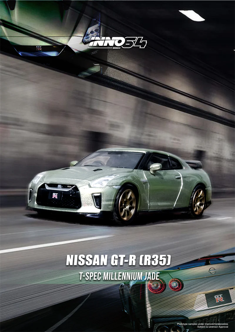 Inno 1/64 NISSAN GT-R (R35) Millennium Jade IN64-R35-MJADE - Thumbnail