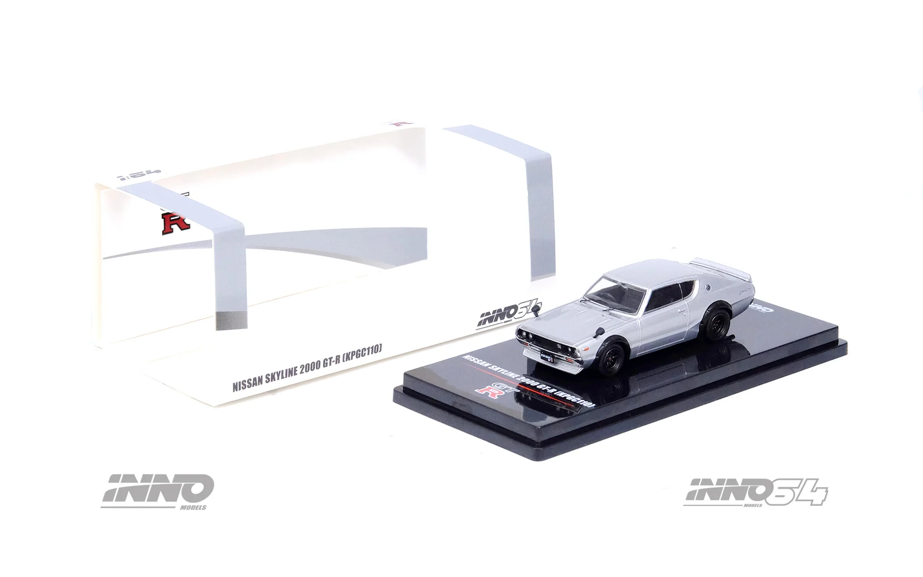 Inno 1/64 NISSAN SKYLINE 2000 GT-R (KPGC110) Silver IN64-KPGC110-SIL - Thumbnail