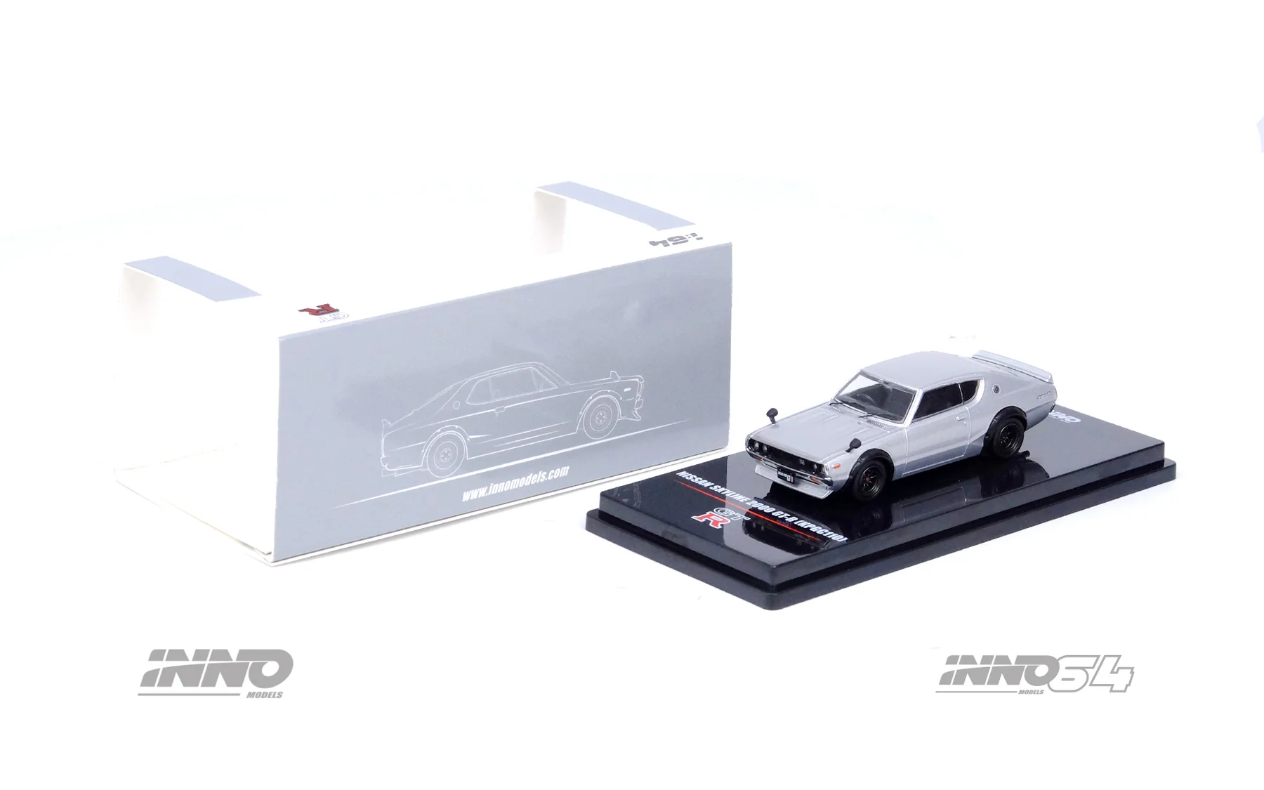 Inno 1/64 NISSAN SKYLINE 2000 GT-R (KPGC110) Silver IN64-KPGC110-SIL - Thumbnail