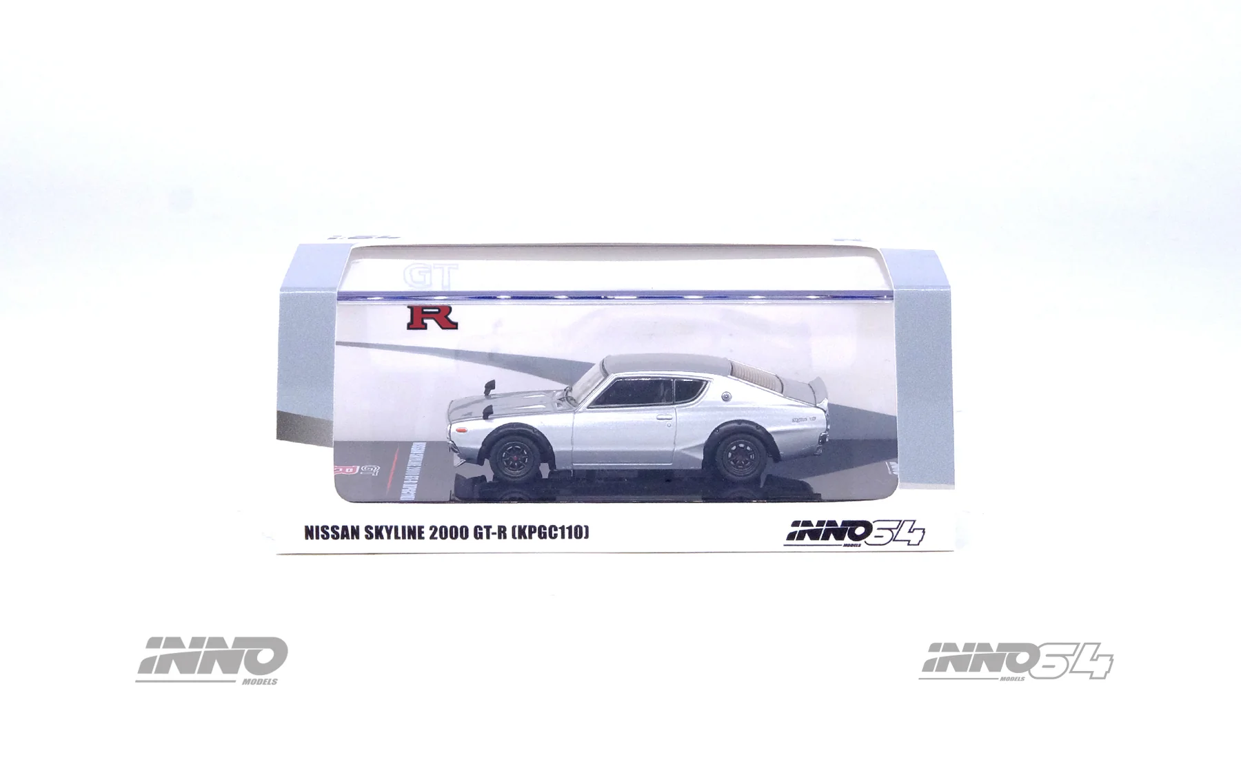 Inno 1/64 NISSAN SKYLINE 2000 GT-R (KPGC110) Silver IN64-KPGC110-SIL - Thumbnail