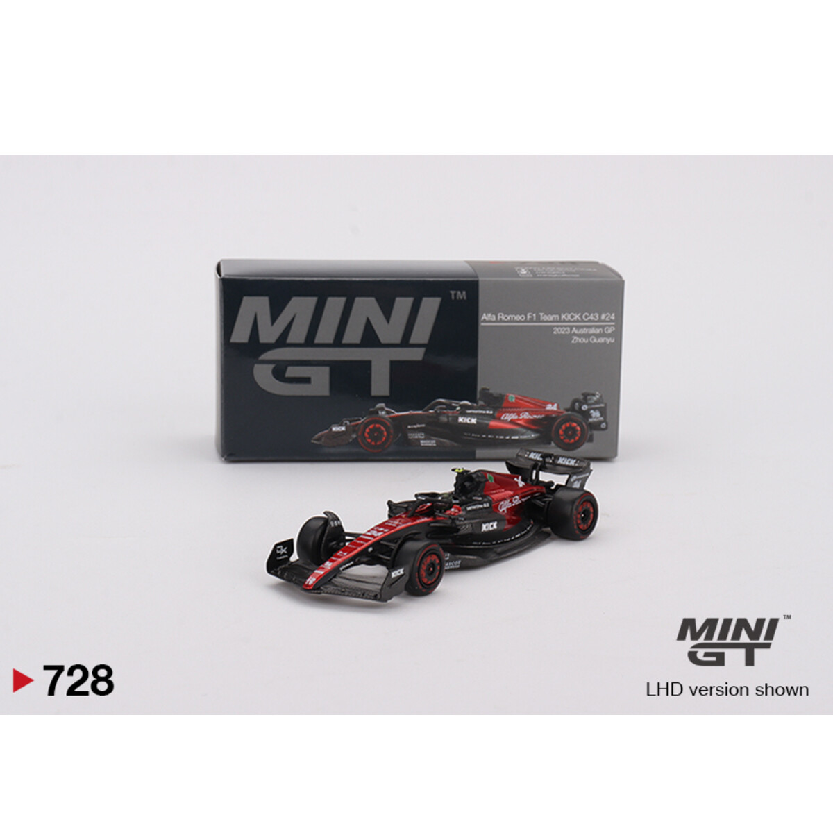 (ÖN SATIŞ) Mini GT 1/64 Alfa Romeo C43 Zhou Guanyu 2023 F1 Australian GP MGT00728 - Thumbnail