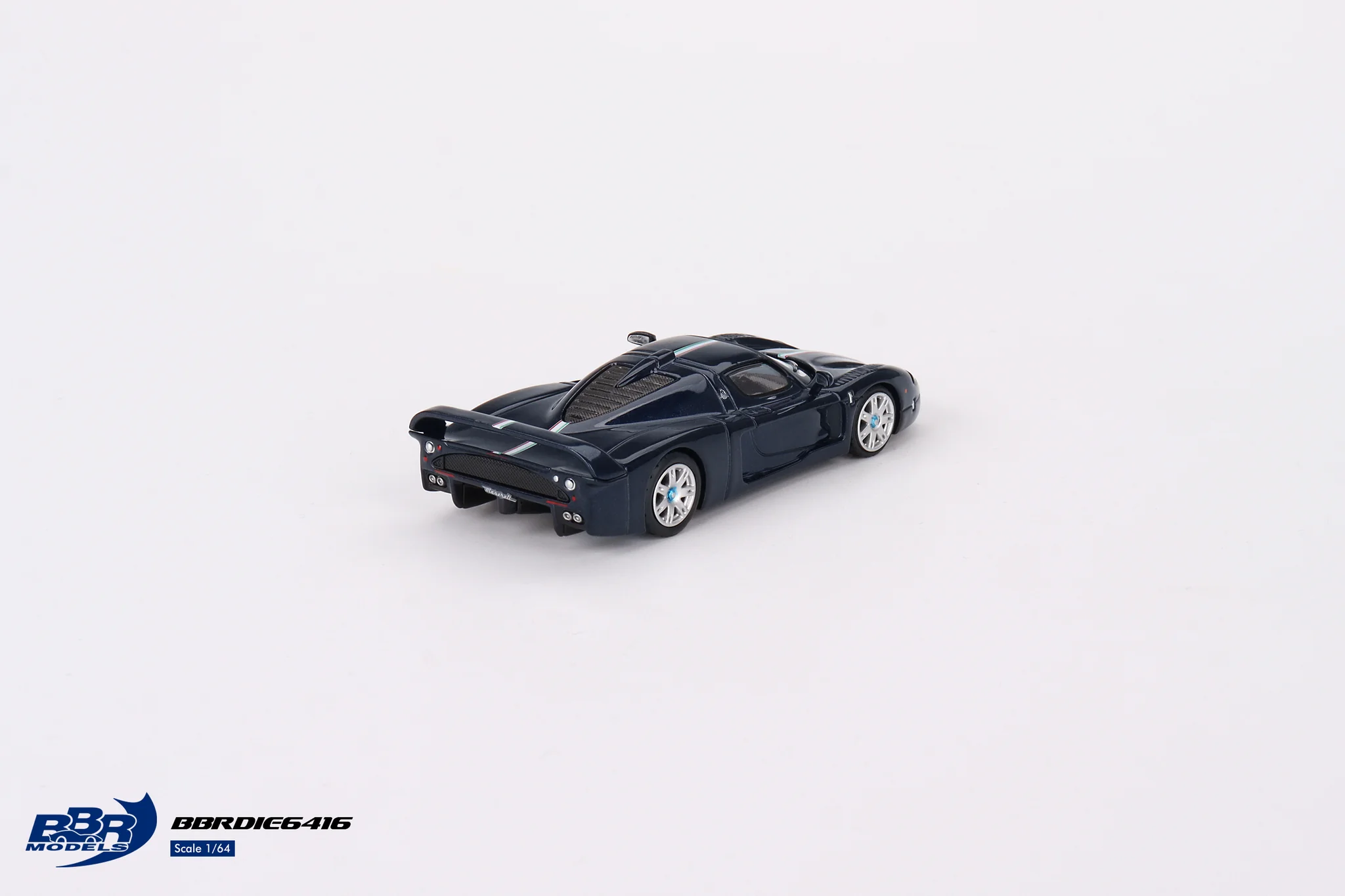 Mini GT 1/64 BBR Maserati MC12 Stradale Blue Metallic w/ Stripe BBRDIE6416 - Thumbnail