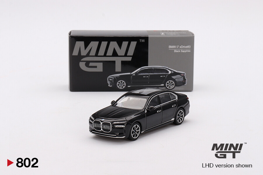 Mini GT 1/64 BMW i7 eDrive50 Black Sapphire MGT00802 - Thumbnail