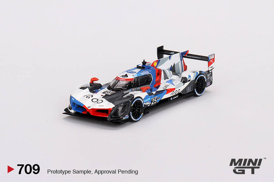 (ÖN SATIŞ) Mini GT 1/64 BMW M Hybrid V8 #25 BMW M Team RLL 2023 IMSA Sebring 12 Hrs 2nd Place MGT00709