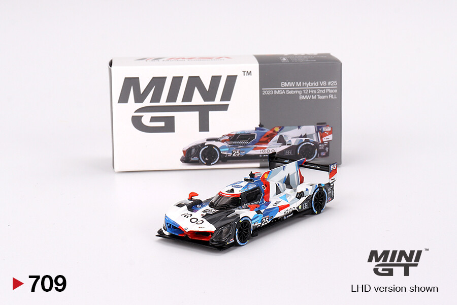 (ÖN SATIŞ) Mini GT 1/64 BMW M Hybrid V8 #25 BMW M Team RLL 2023 IMSA Sebring 12 Hrs 2nd Place MGT00709 - Thumbnail