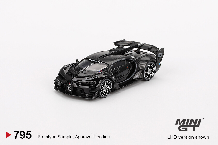 (ÖN SATIŞ) Mini GT 1/64 Bugatti Vision Gran Turismo Black - Blister Paket MGT00795-BL - Thumbnail