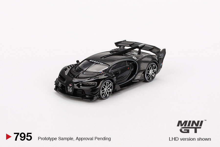 (ÖN SATIŞ) Mini GT 1/64 Bugatti Vision Gran Turismo Black - Blister Paket MGT00795-BL