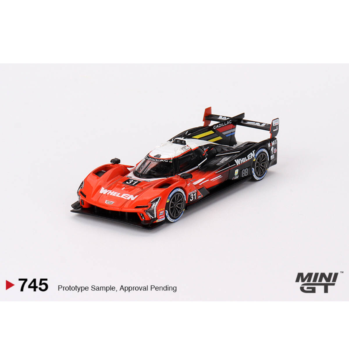 (ÖN SATIŞ) Mini GT 1/64 Cadillac V-Series.R Whelen Engineering Cadillac Racing 2023 IMSA Sebring 12 Hrs Winner MGT00745