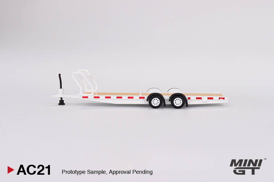 Mini GT 1/64 Car Hauler Trailer White MGTAC21