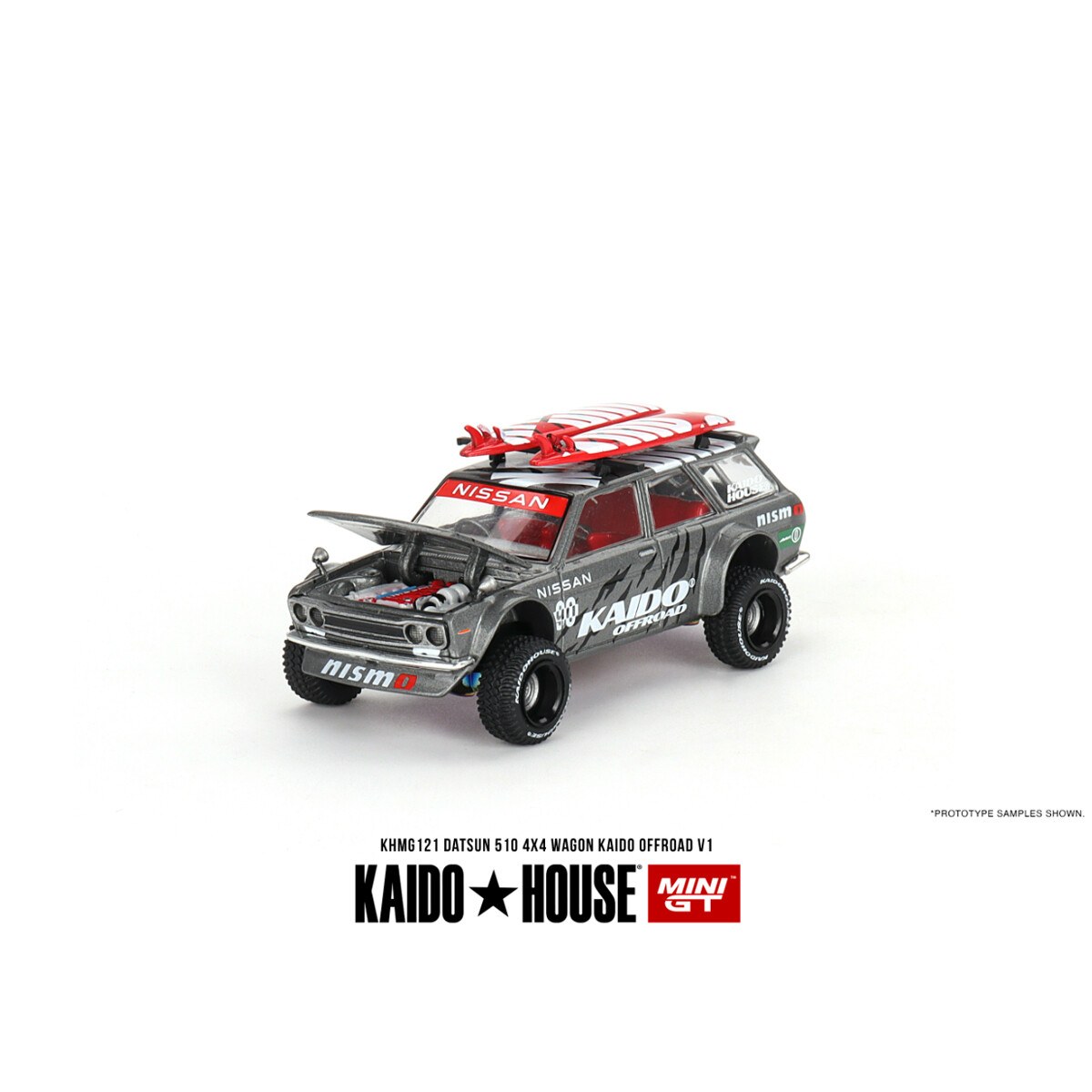 (ÖN SATIŞ) Mini GT 1/64 Datsun KAIDO 510 Wagon 4x4 Kaido Offroad V1 KHMG121 - Thumbnail