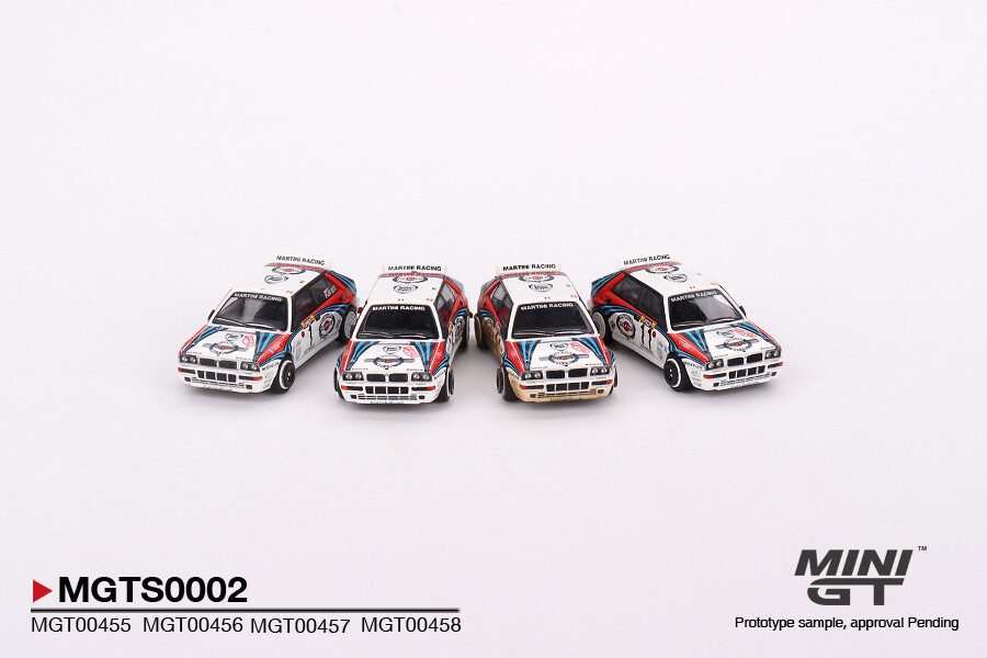 Mini GT 1/64 FLancia Delta HF Integrale Evoluzione 1992 Rally MonteCarlo Martini Racing 4 Cars Set - Limited Edition 5000 Sets MGTS0002 - Thumbnail