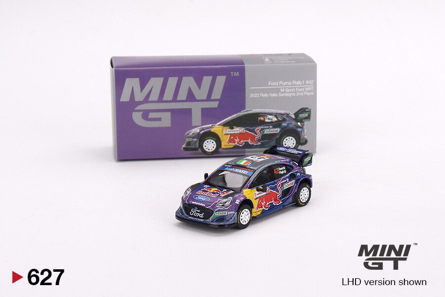 Mini GT 1/64 Ford Puma Rally1 M-Sport Ford WRT 2022 Rally Italia Sardegna Place MGT00627 - Thumbnail