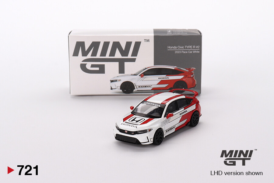 (ÖN SATIŞ) Mini GT 1/64 Honda Civic Type R #2 2023 Pace Car White MGT00721 - Thumbnail