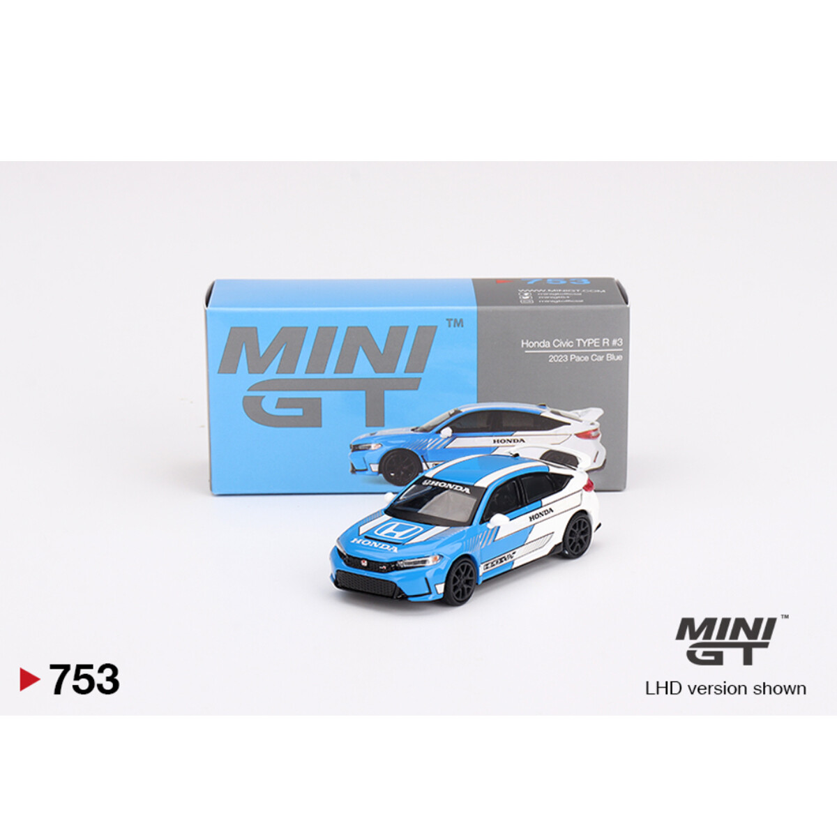 (ÖN SATIŞ) Mini GT 1/64 Honda Civic Type R 2023 Pace Car Blue MGT00753 - Thumbnail