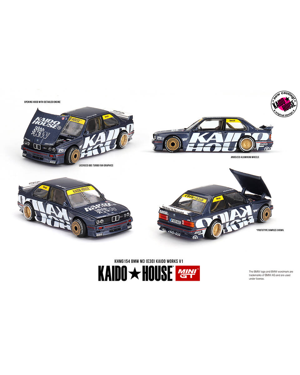 (ÖN SATIŞ) Mini GT 1/64 KaidoHouse BMW M3 (E30) Kaido Works V1 KHMG154