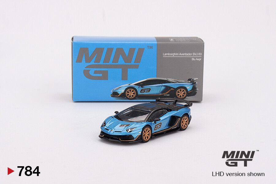 (ÖN SATIŞ) Mini GT 1/64 Lamborghini Aventador SVJ 63 Blu Aegir MGT00784 - Thumbnail