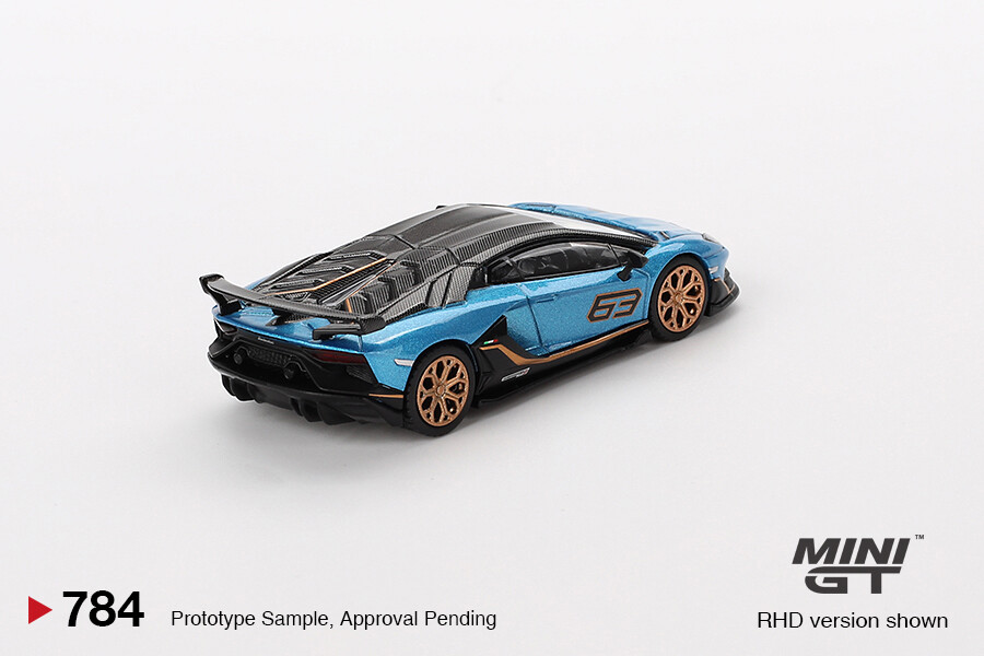 (ÖN SATIŞ) Mini GT 1/64 Lamborghini Aventador SVJ 63 Blu Aegir MGT00784 - Thumbnail