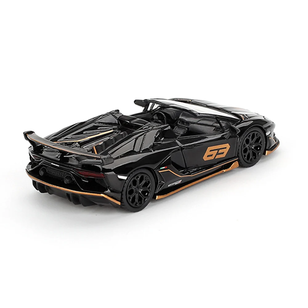 (ÖN SATIŞ) Mini GT 1/64 Lamborghini Aventador SVJ 63 Roadster Nero Aldebaran - Blister Paket MGT00803-BL - Thumbnail