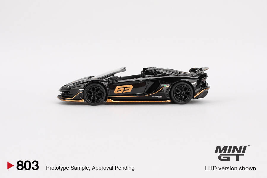 Mini GT 1/64 Lamborghini Aventador SVJ 63 Roadster Nero Aldebaran MGT00803