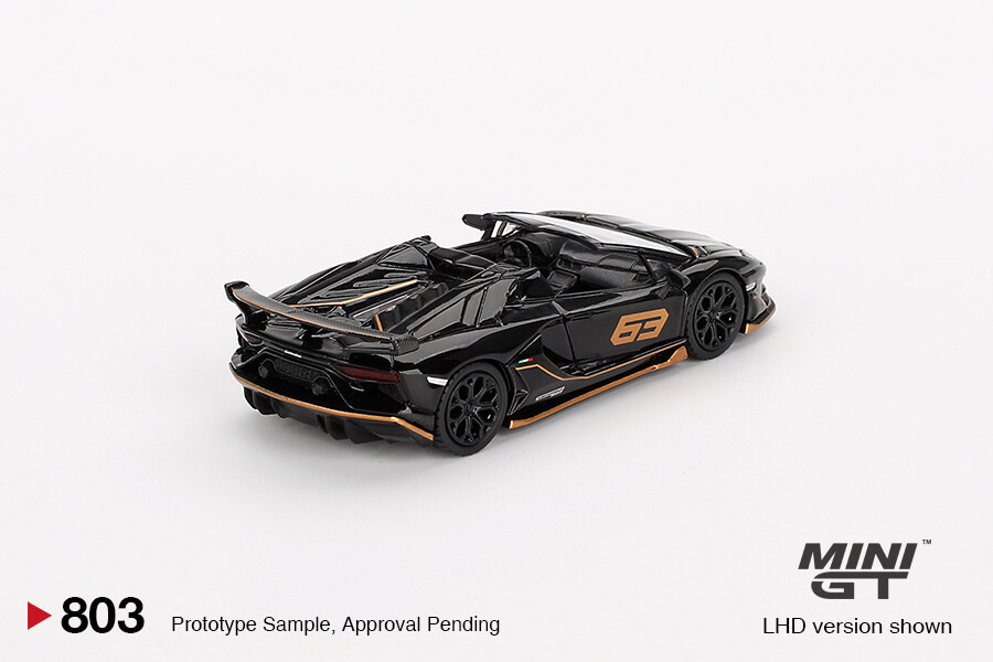 Mini GT 1/64 Lamborghini Aventador SVJ 63 Roadster Nero Aldebaran MGT00803 - Thumbnail