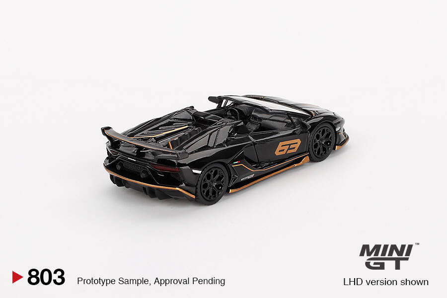 Mini GT 1/64 Lamborghini Aventador SVJ 63 Roadster Nero Aldebaran MGT00803